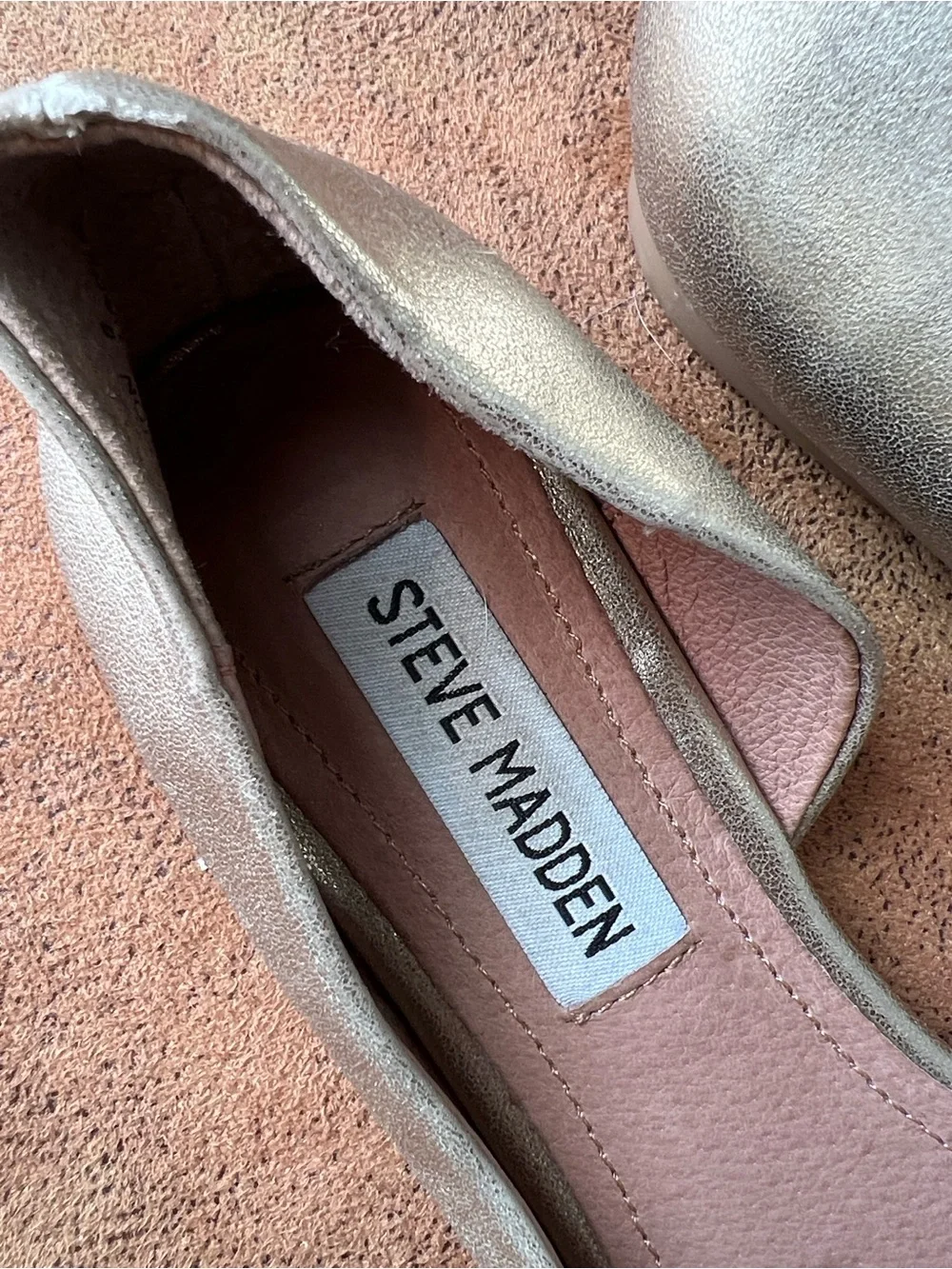 Steve Madden Metallic Gold Pointed D'Orsay Flats